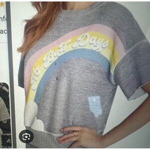 NWT wild fox No Bad Days Hacci short  sleeve sweatshirt